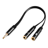 Cable Adaptador 3.5mm Macho a Doble 3.5mm Hembra  ArgomTech